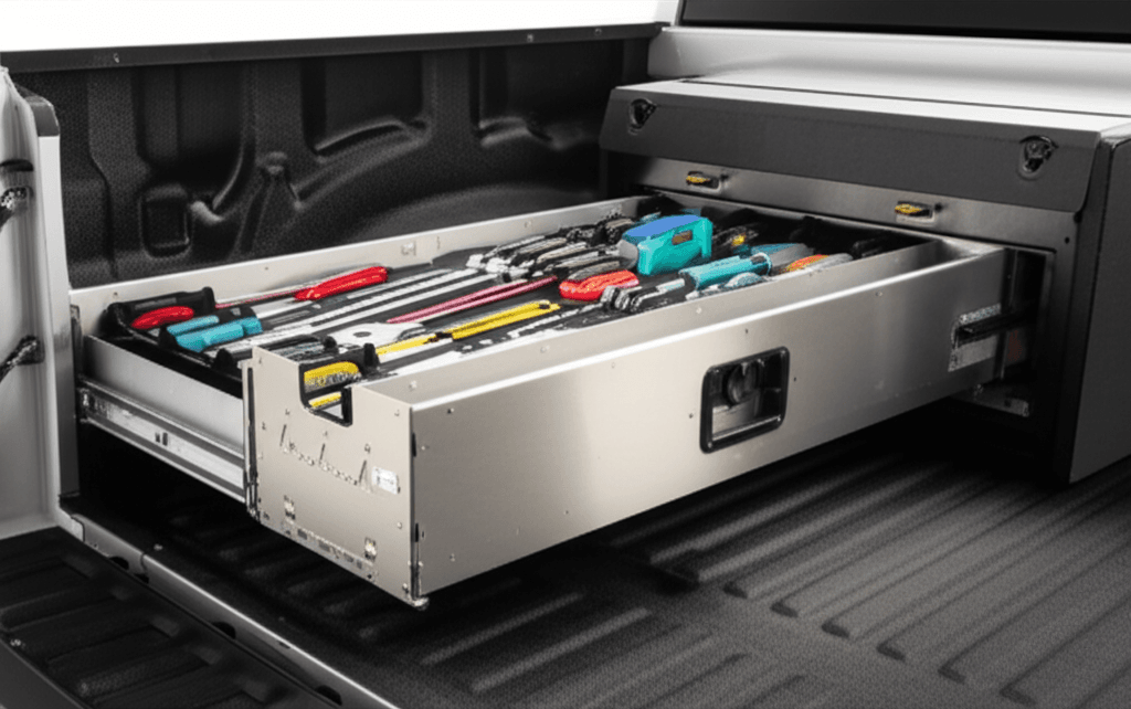 Generate a high-quality, relevant image prompt for an article about: Pull Out Tool Box: Essential Tr