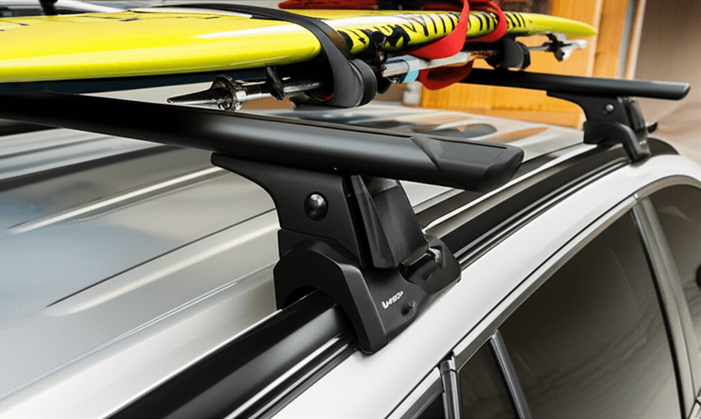 Generate a high-quality, relevant image prompt for an article about: Roof Rack Stops: Essential Guid