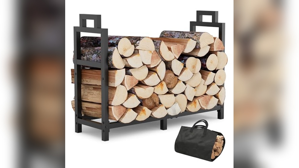 34 Inch Firewood Rack: Heavy Duty, Rustproof Storage for Firewood