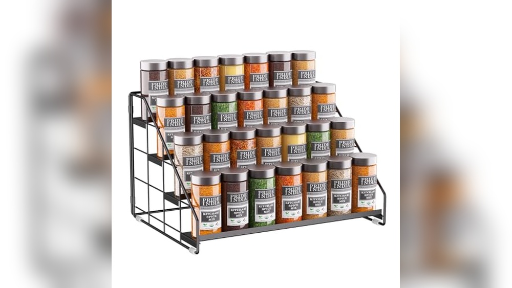 4 Tier Spice Rack Organizer: Maximize Kitchen Space and Spice Visibility