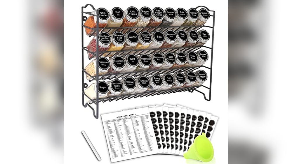 Spice Rack With Jars And Labels: Ultimate Kitchen Organization Solution