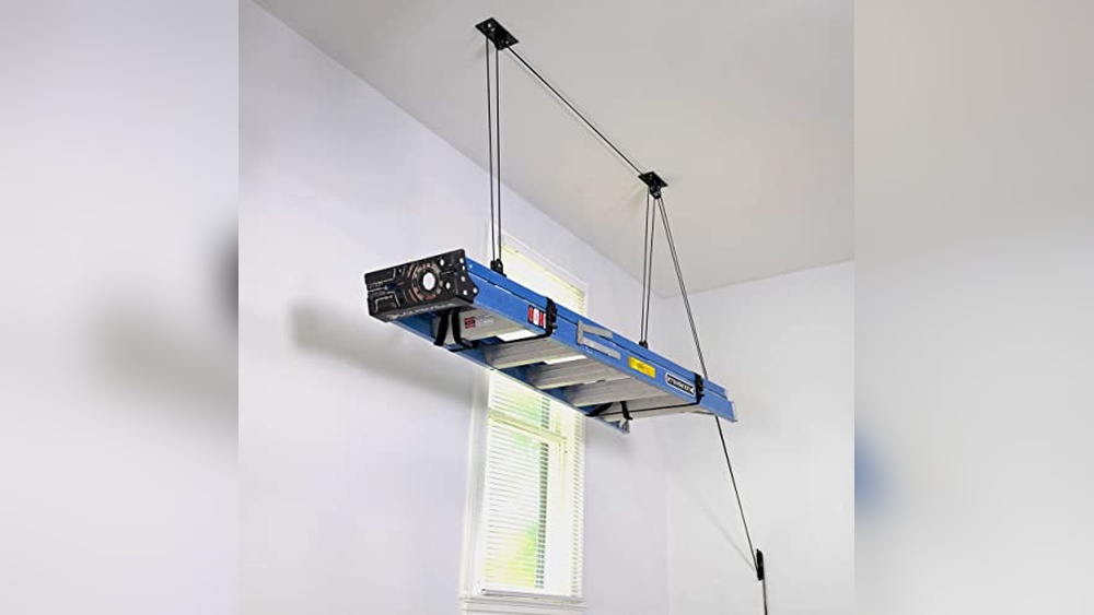 Ceiling Ladder Storage Pulley System: Maximize Garage Space Effortlessly