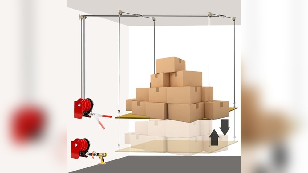 Ceiling Pulley Storage Rack: Maximize Garage Space with Heavy-Duty Lift System