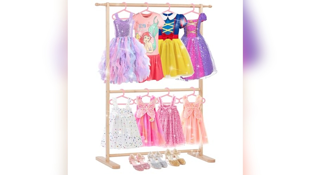 Kids Clothing Rack Bamboo: Stylish, Durable Organizer for Playroom Essentials