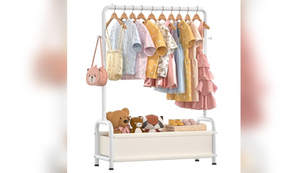 Kids Clothing Rack With Storage: Stylish Organizer for Toddler Wardrobes