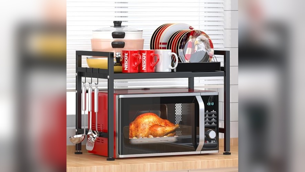 Countertop Microwave Rack 2 Tier: Maximize Kitchen Space with Durable Organizer