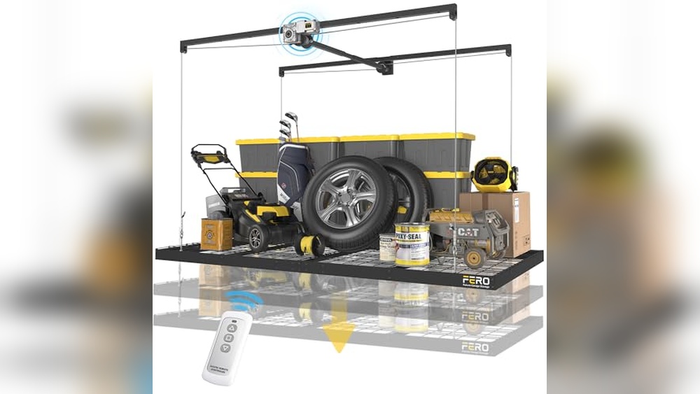 Motorized Overhead Garage Storage Rack: Maximize Space with Heavy-Duty Lift
