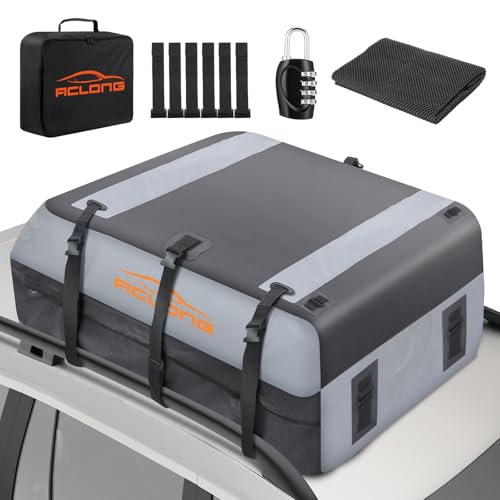 ACLONG 21 Cubic Feet Rooftop Cargo Carrier Bag, 840D Wate... 【Fits Vehicles With or Without Roof Racks】Designed