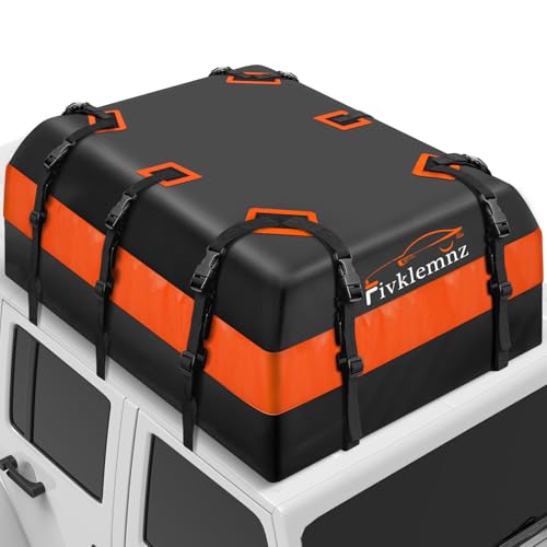 FIVKLEMNZ 30 Cubic Car Rooftop Cargo Carrier Roof Bag Wat... 【100% Waterproof & Heavy-Duty Material】 Made with