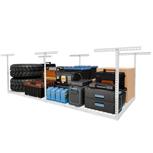 FLEXIMOUNTS 4x8 Overhead Garage Storage Rack, Adjustable ... 1200 lbs Tested, 750 lbs Rated: Our overhead garag