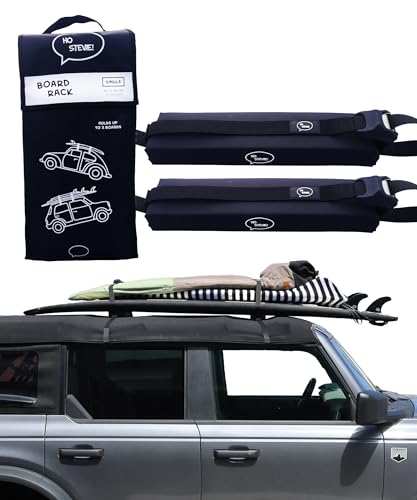 Ho Stevie! Surfboard Car Racks - Padded System, Easy Setu... 🏄‍♂️ HOLDS UP TO 3 SURFBOARDS - Can be used with o
