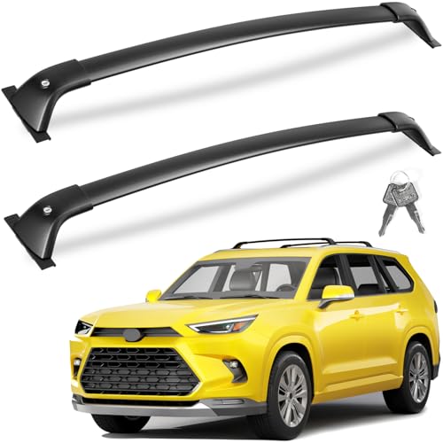 KINGGERI Roof Rack Cross Bars Compatible with Toyota Gran... 【Stronger bar ends】Brackets are made from high gra