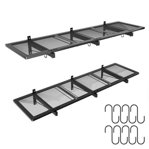 oyenbboi 2 Pack Garage Wall Shelving,46"X 12.5" Garage Sh... STRONG Metal BUILD:Made from heavy-duty metal, thi