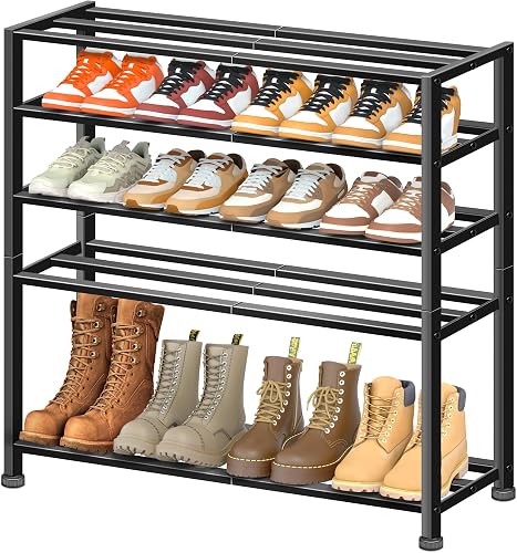 Prepac Milo 5-Tier Metal Shoe Rack slim freestanding entryway organizer