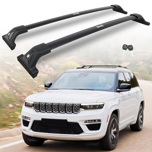 Snailfly 330 LBS Lockable Roof Rack Cross Bars Fit for Je... MADE FOR GRAND CHEROKEE WITH FACTORY FLUSH SIDE RA