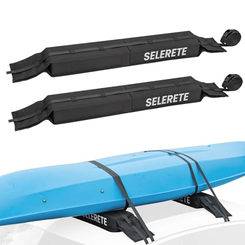 Universal Car Soft Kayak Roof Rack Pads for Kayak Surfboa... UNIVERSAL SIZE: Fits your vehicles with or without