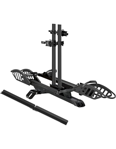 Young Electric E-Bike Rack with Ramp, Hitch 2 Bike Rack, ... 200LBS CAPACITY & V-GROOVE RAMP: The electric bike