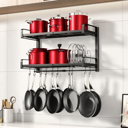 19"- 30" Expandable Hanging Pot Rack, 2 Tier Heavy Duty W... Expandable Length Design: The length of our hangin
