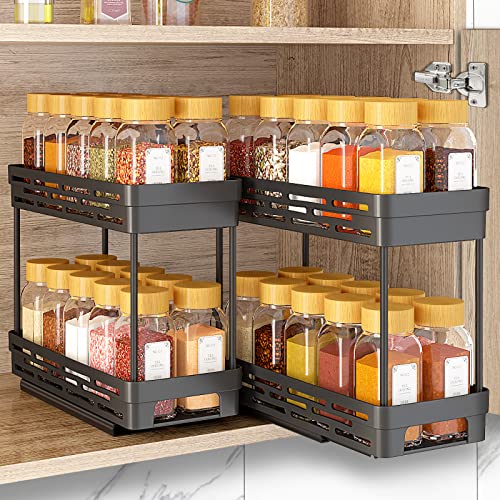 2 Pack Pull Out Spice Rack Organizer for Cabinet, Slide O... [Please Note] - It's NOT suitable for a framed cab