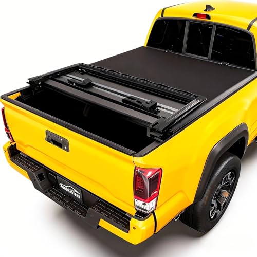 5.7FT(67.4") Soft Tri-Fold Truck Bed Tonneau Cover Compat... Compatibility & Soft Trifold Design:The truck bed