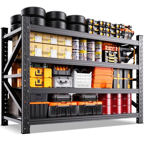 5000LBS Heavy Duty Storage Shelves, 4 Tier Adjustable Gar... STOP WASTING MONEY ON FLIMSY SHELVES Many ordinary
