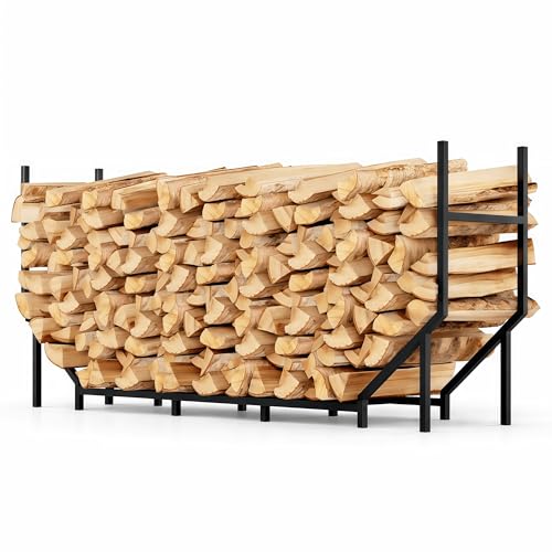 6 ft Firewood Rack Outdoor, Heavy Duty Metal Fire Wood Ra... 880LBS HEAVY-DUTY METAL LOAD: Constructed with a h