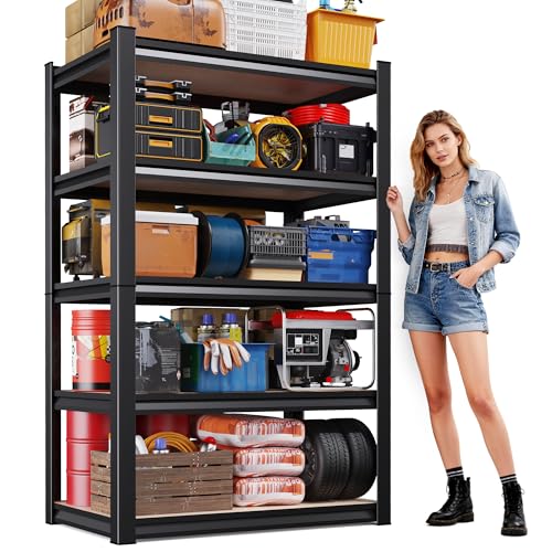 71"H-32"W-14"DGarage Shelving-5 Tier Garage Storage Shelv... Sturdy Garage Shelving Unit– If you’re looking for