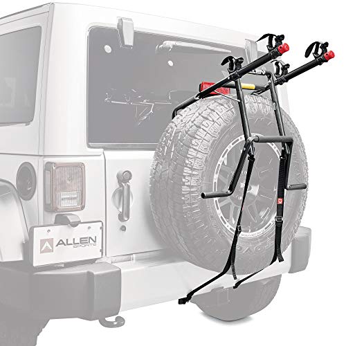 Allen Sports Deluxe 2-Bike Spare Tire Mounted Carrier, Mo... Patented design carries bikes up high, away from r