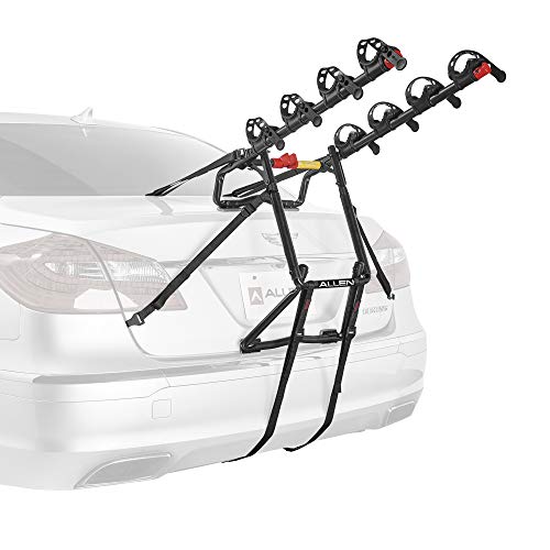 Allen Sports Premier 4-Bike Trunk Rack, Model S104 , Black Patent pending design fits sedans, hatchbacks, min