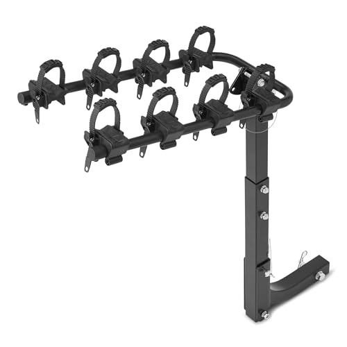 Amazon Basics 4-Bike Hitch Rack with 2" Hitch for Car, SU... Hitch-mounted bike rack securely holds up to 4 bic