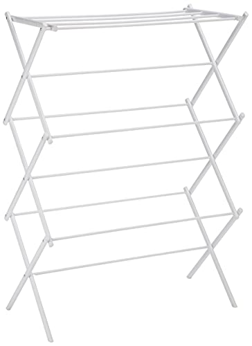 Amazon Basics Foldable Portable Clothes Drying Rack for I... Clothes drying laundry rack for energy savings and