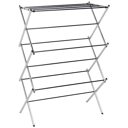 Amazon Basics Foldable Portable Metal Clothes Drying Rack... Clothes drying laundry rack for energy savings and
