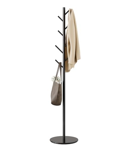 Coat Rack with 8 Hooks, 3 Adjustable Heights, Modern Hall... Enhanced Stability & Durability: The base of this