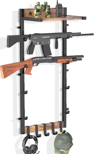 handrong Gun Rack for Wall,4 Gun Rack Wall Mount,Rifle Ra... COPYRIGHT Hold up 4 Guns: Gun rack for wall secure