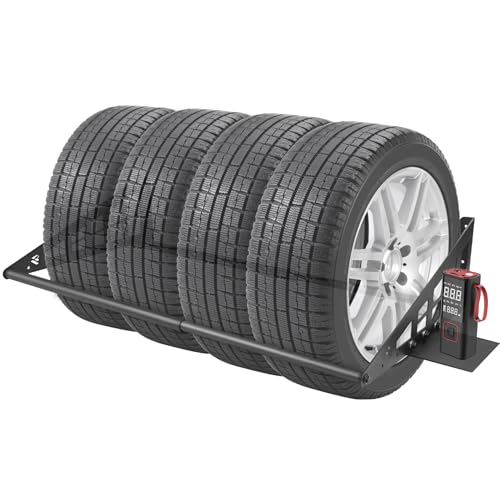 JY PERFORMANCE Adjustable Wall Mounted Tire Rack, Heavy D... ✅ 【Adjustable Width for Versatile Tire Storage】 Th
