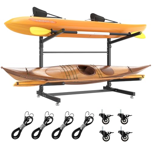 LotFun Kayak Storage Rack, Freestanding Heavy Duty Adjust... 【Freestanding Kayak Rack】The assembled freestandin