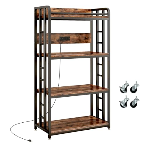 METYERRY Adjustable 4-Tier Heavy Duty Kitchen Baker's Rac... 【Versatile Microwave Cart & Kitchen Storage Soluti