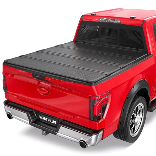 MOSTPLUS 5.5FT Quad Fold Hard Truck Bed Tonneau Cover Com... Compatible with Ford F150 2015 2016 2017 2018 2019