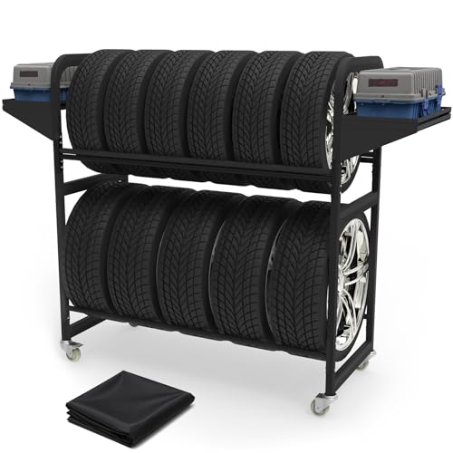 Neorexon Tire Storage Rack 57" x 55.1" x 20" w/Anti-dust ... Garage Essentials: Garage tire rack offers a solut