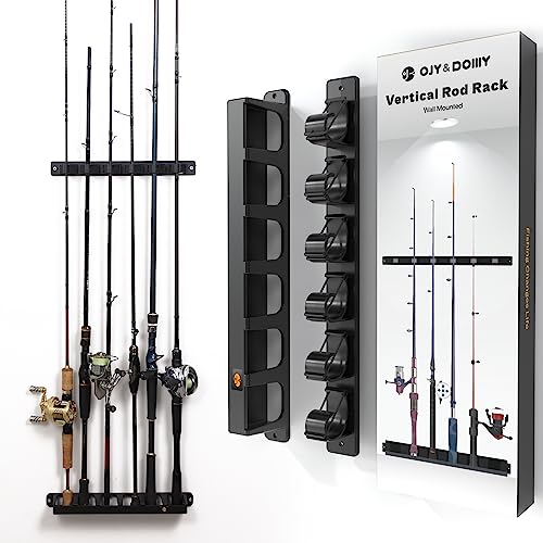 OJYDOIIIY Wall Mount Fishing Rod Holders,Vertical Fishing... KEY INNOVATION: OJY Wall Mount Fishing Rod Storage