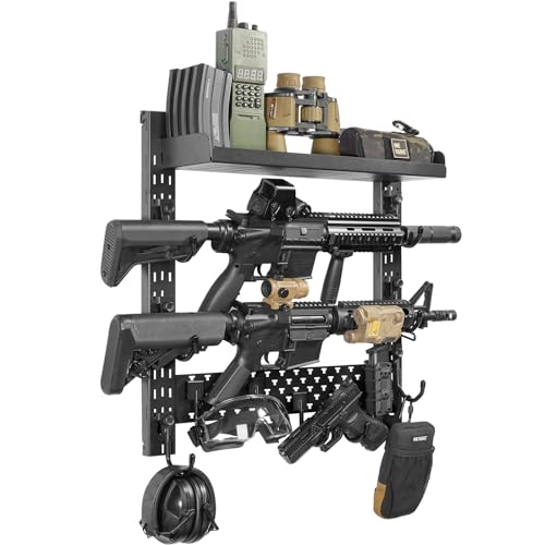 ONETIGRIS Gun Rack Wall Mount,Indoor Gun Rack for Wall wi... Hold Up to 80lbs: the gun wall rack is able to hol