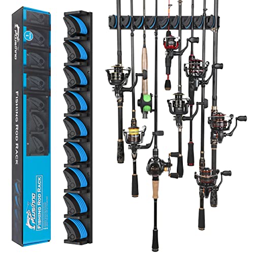 PLUSINNO Vertical Fishing Rod Holder, Wall Mounted Fishin... Key Features for Fits Most Rods or Combos - The PL