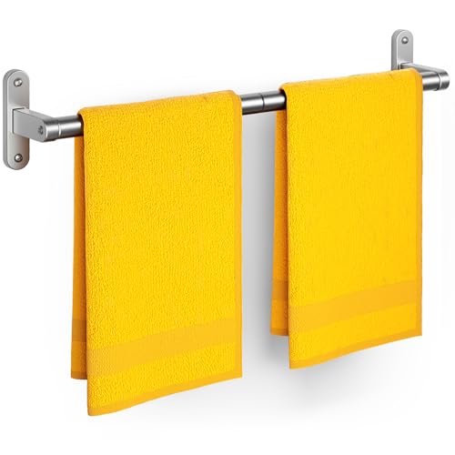 Powools Brushed Nickel Towel Rack for Bathroom - 24" Rust... STURDY & DURABLE:Made of high-quality aluminum all
