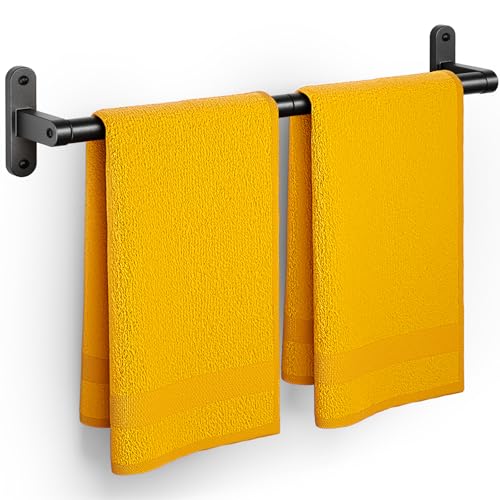 Powools Matte Black Towel Rack for Bathroom - 24" Rustpro... STURDY & DURABLE:Made of high-quality aluminum all