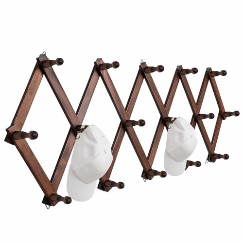 SCUNDA Hat Rack for Wall, Expandable Wall Hat Holder with... 【Freely Stretch】:The hat rack for wall could exten
