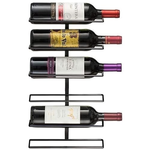 Sorbus Wall Mount Wine Rack – Holds 6 Bottles – Black Met... ✅ Holds 6 Standard Wine Bottles – Keep your favori