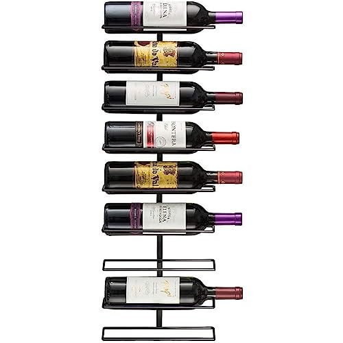 Sorbus Wall Mount Wine Rack – Holds 9 Bottles – Black Met... ✅ Holds 9 Standard Wine Bottles – Keep your favori