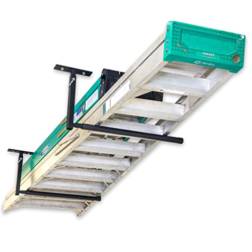 StoreYourBoard Adjustable Overhead Ladder Rack – Garage O... INDOOR LADDER STORAGE: Utilize overhead storage sp