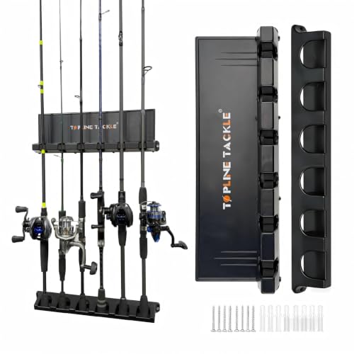 Topline Tackle Fishing Rod Holders for Garage,2 Set Vertical Sturdy Material of Fishing Pole Holders for Garage