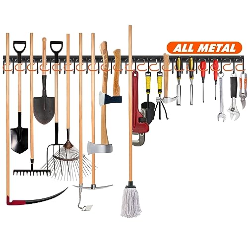 TVKB 68'' All Metal Garden Tool Organizer Adjustable Gara... All Metal Material: Our garden tool organizer, bot